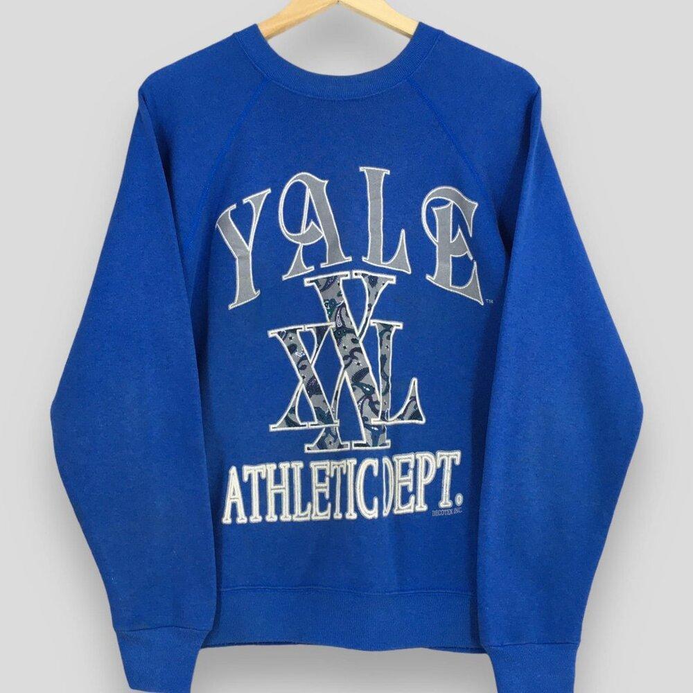 University Yale American College Ncaa Royal Blue Sweatshirt Shirt Xxl
